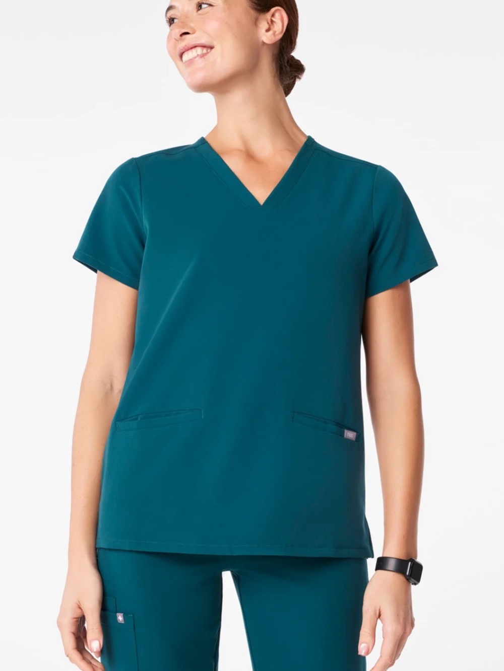 Figs Women's Casma Scrub Top - Caribbean Blue